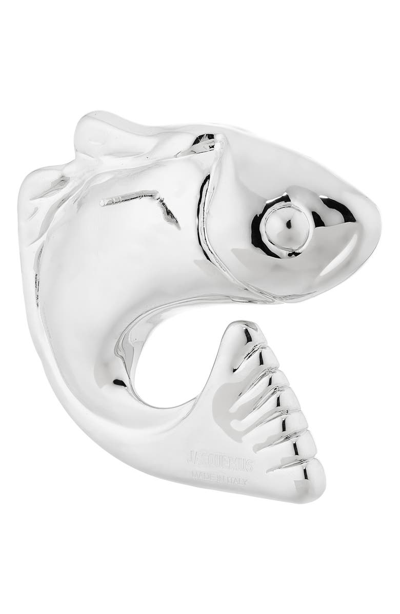 Jacquemus The Poisson Stud Earrings, Alternate, color, Silver 980