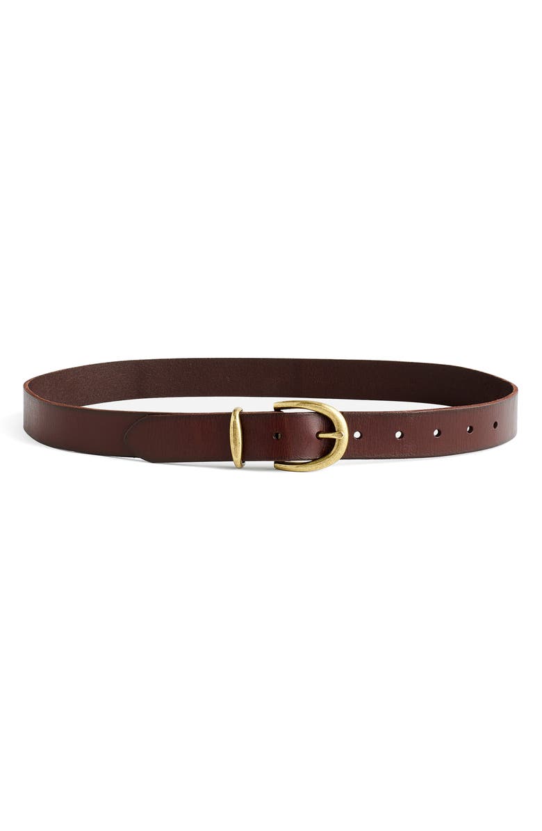 Madewell Classic Leather Belt, Main, color, Cherry Wood