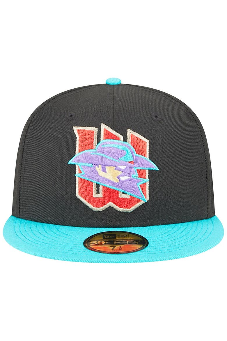 Men's New Era Black Wichita Wind Surge Theme Nights Wrangler  59FIFTY Fitted Hat, Alternate, color, Black
