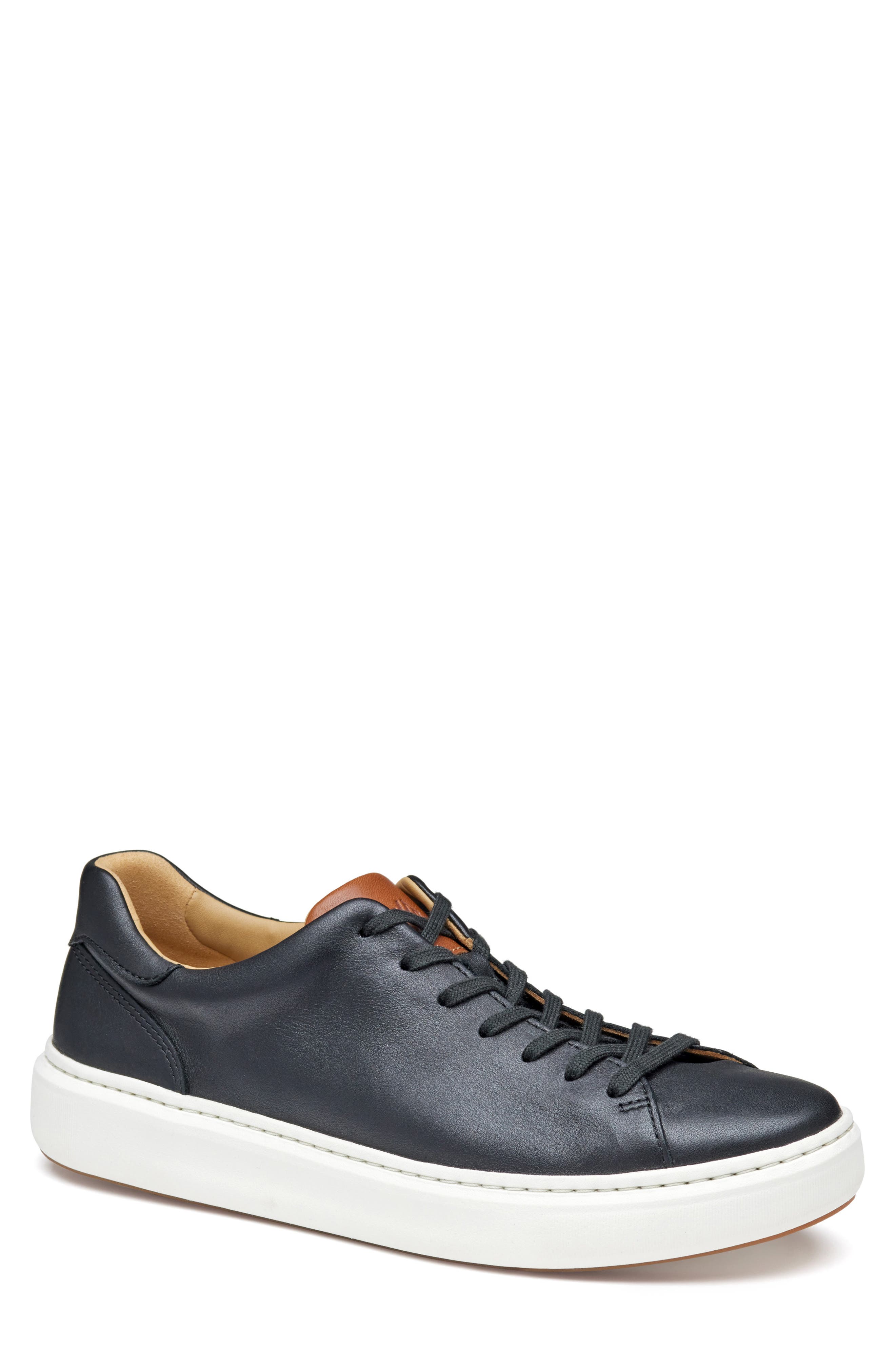 Johnston & Murphy Anders Sneaker, Main, color, Black Full Grain