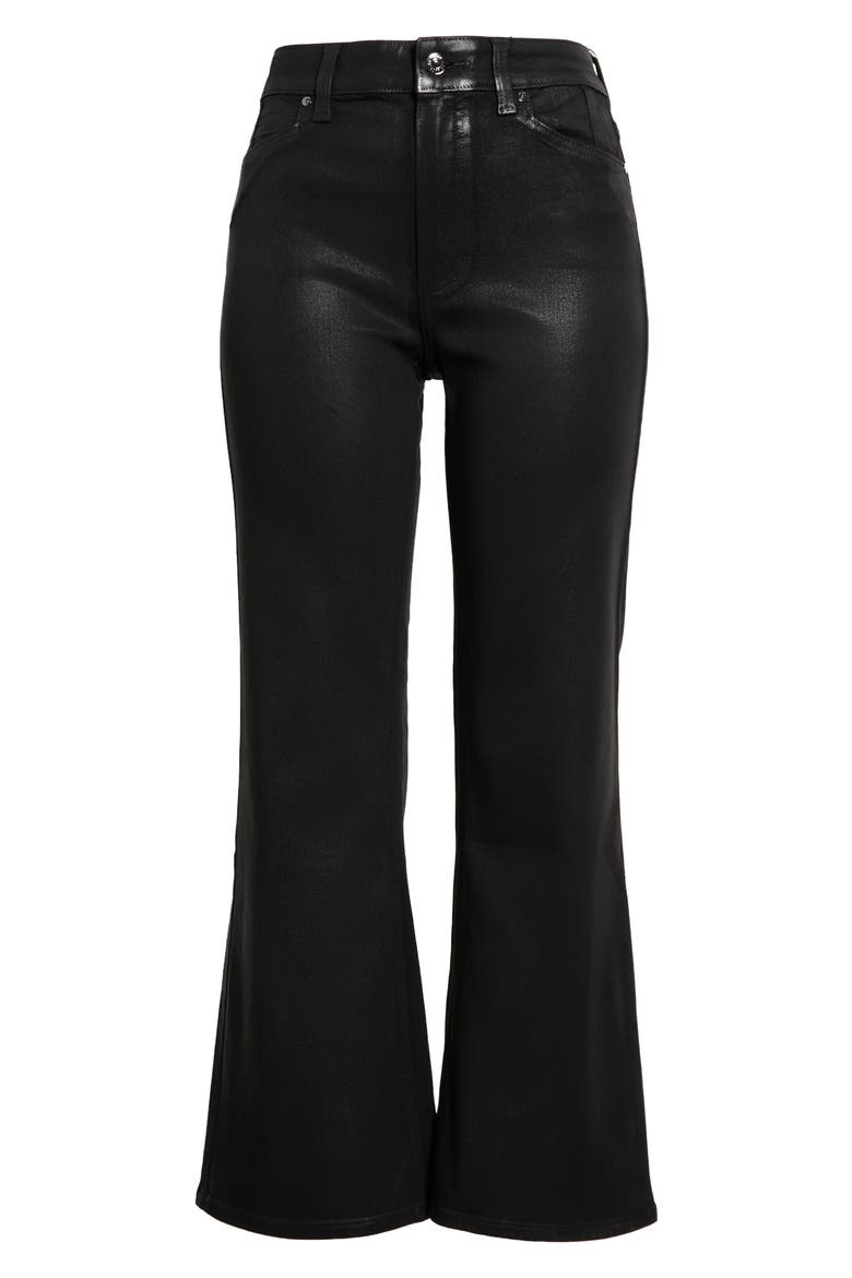 Sofia High Waist Flare Leg Coated Denim Jeans, Alternate, color, BLACK FOG LUXE COATING