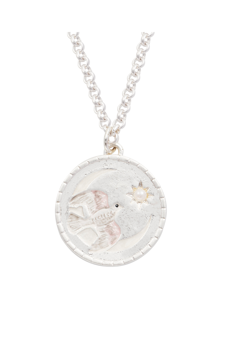 Fable England Dove Spirit Guide Necklace, Alternate, color, Silver