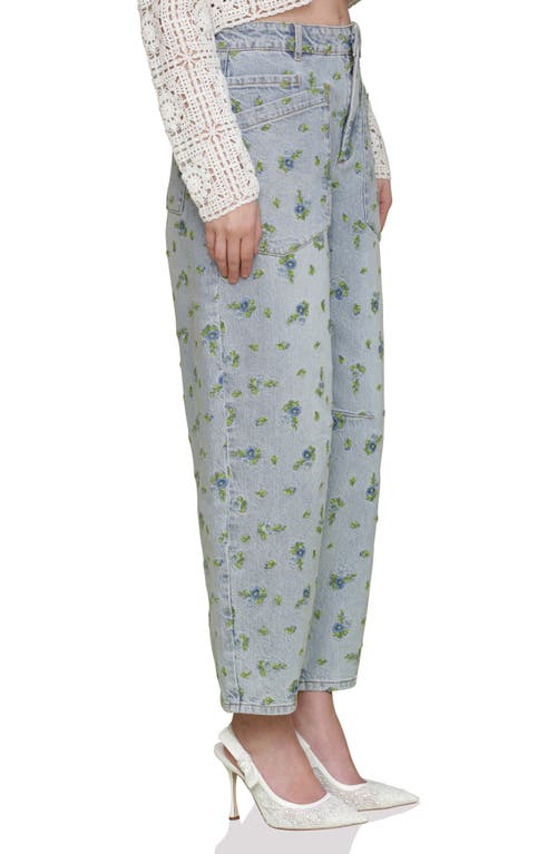 Avec Les Filles Floral Embroidered Relaxed Tapered Jeans