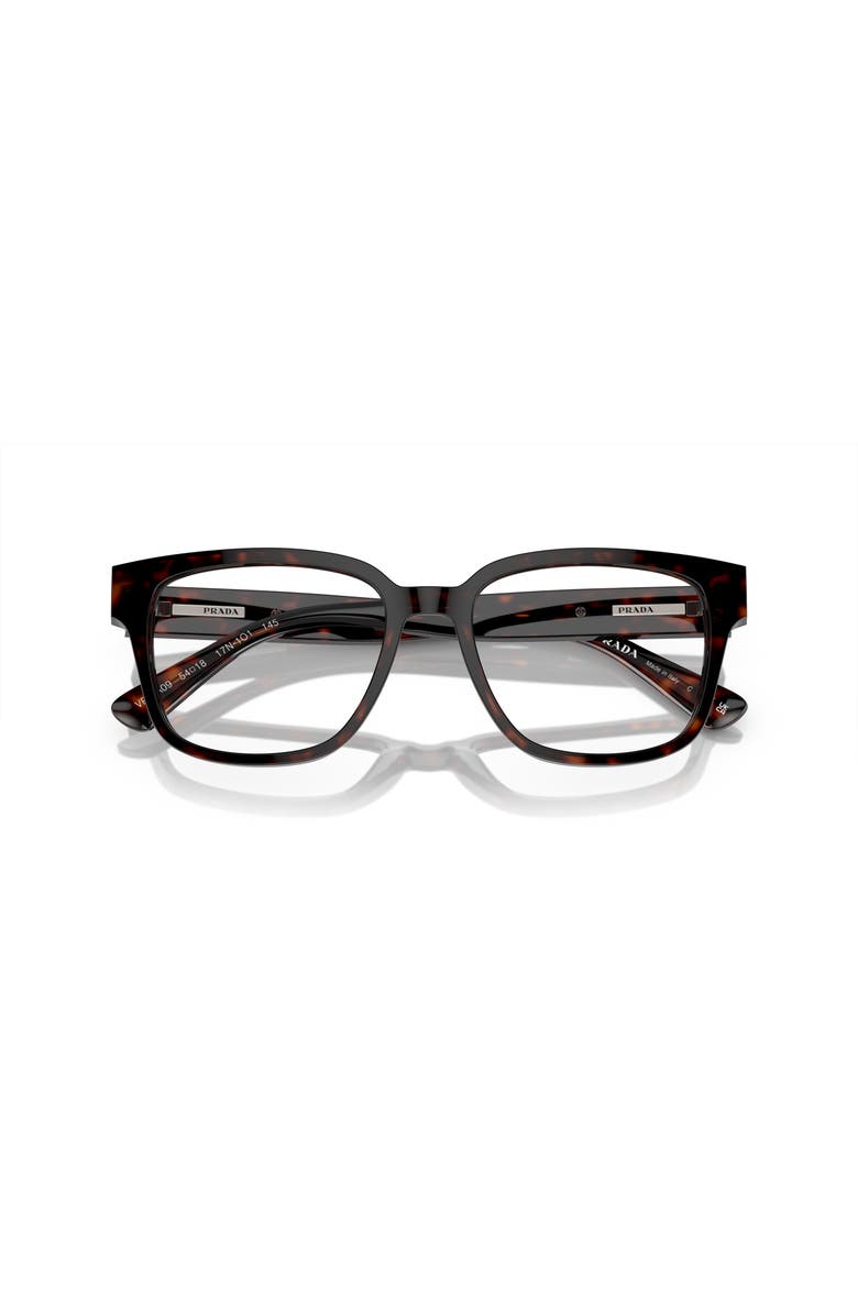 Prada 54mm Rectangle optical glasses, Alternate, color, Tortoise