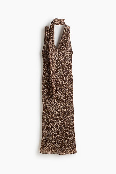 Scarf-detail Chiffon Dress