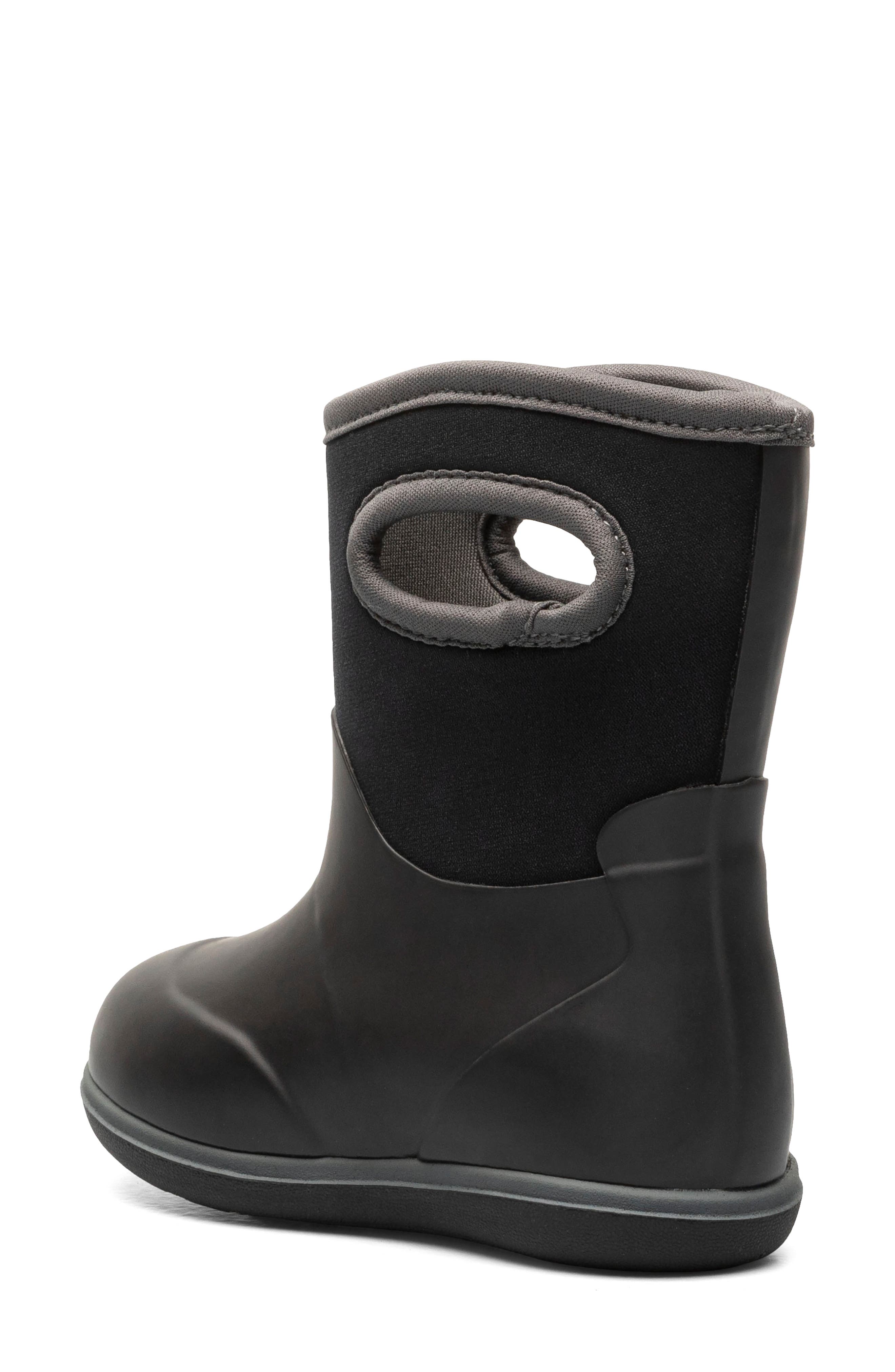 Bogs Kids' Classic Solid Waterproof Rain Boot, Alternate, color, Black