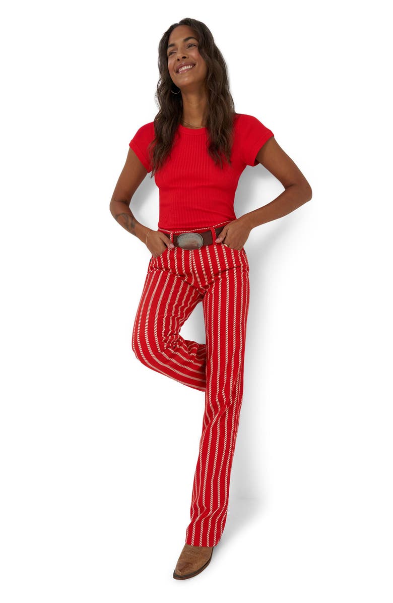 Wrangler Wrancher Rope Stripe Mid Rise Bootcut Jeans, Alternate, color, 