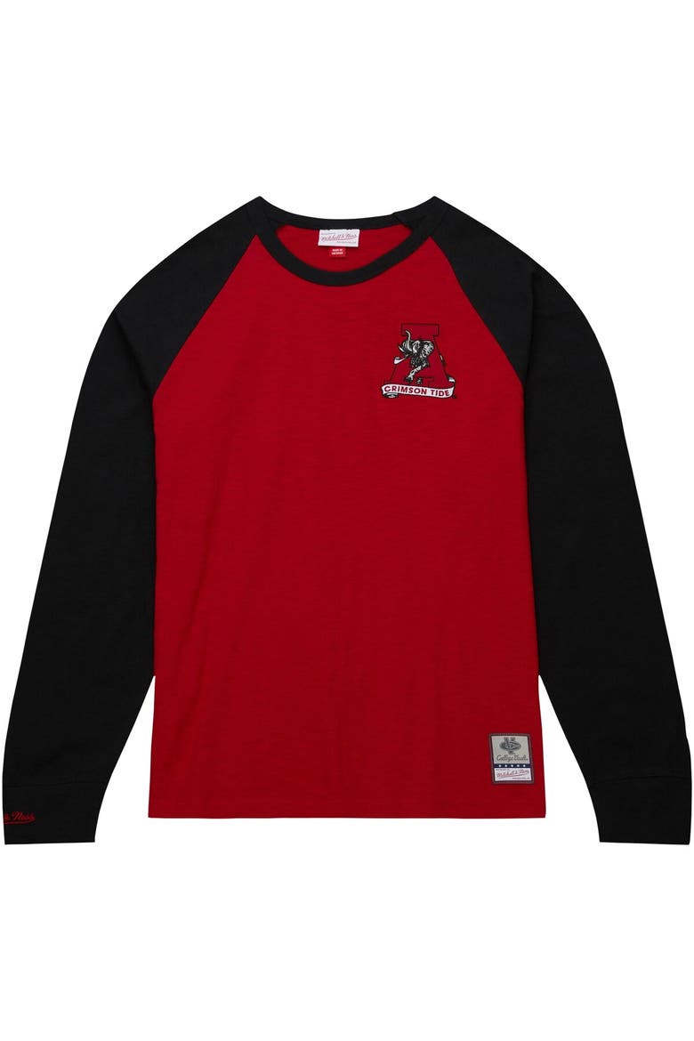 Men's Mitchell & Ness Crimson Alabama Crimson Tide Legendary Slub Raglan Long Sleeve T-Shirt, Alternate, color, Crimson