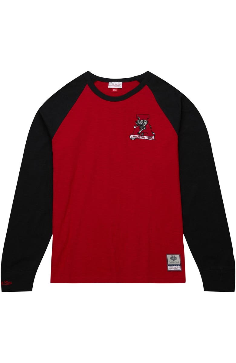 Mitchell & Ness Men's Mitchell & Ness Crimson Alabama Crimson Tide Legendary Slub Raglan Long Sleeve T-Shirt, Alternate, color,