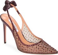 Aquazzura Bow Rhinestone Slingback Sandal