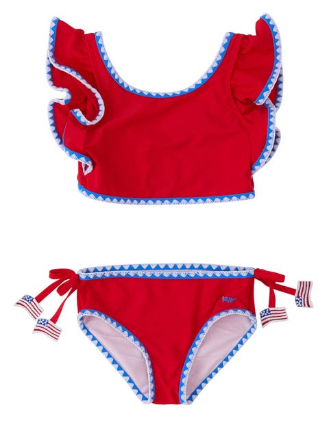 UPF50+ Crochet Detail Butterfly Tankini 2-Piece Swimsuit (Toddler, Little Kid, Big Kid)