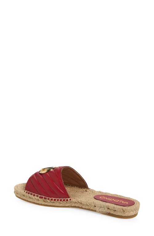 Valentino By Mario Valentino Clavel Espadrille Slide Sandal In Red