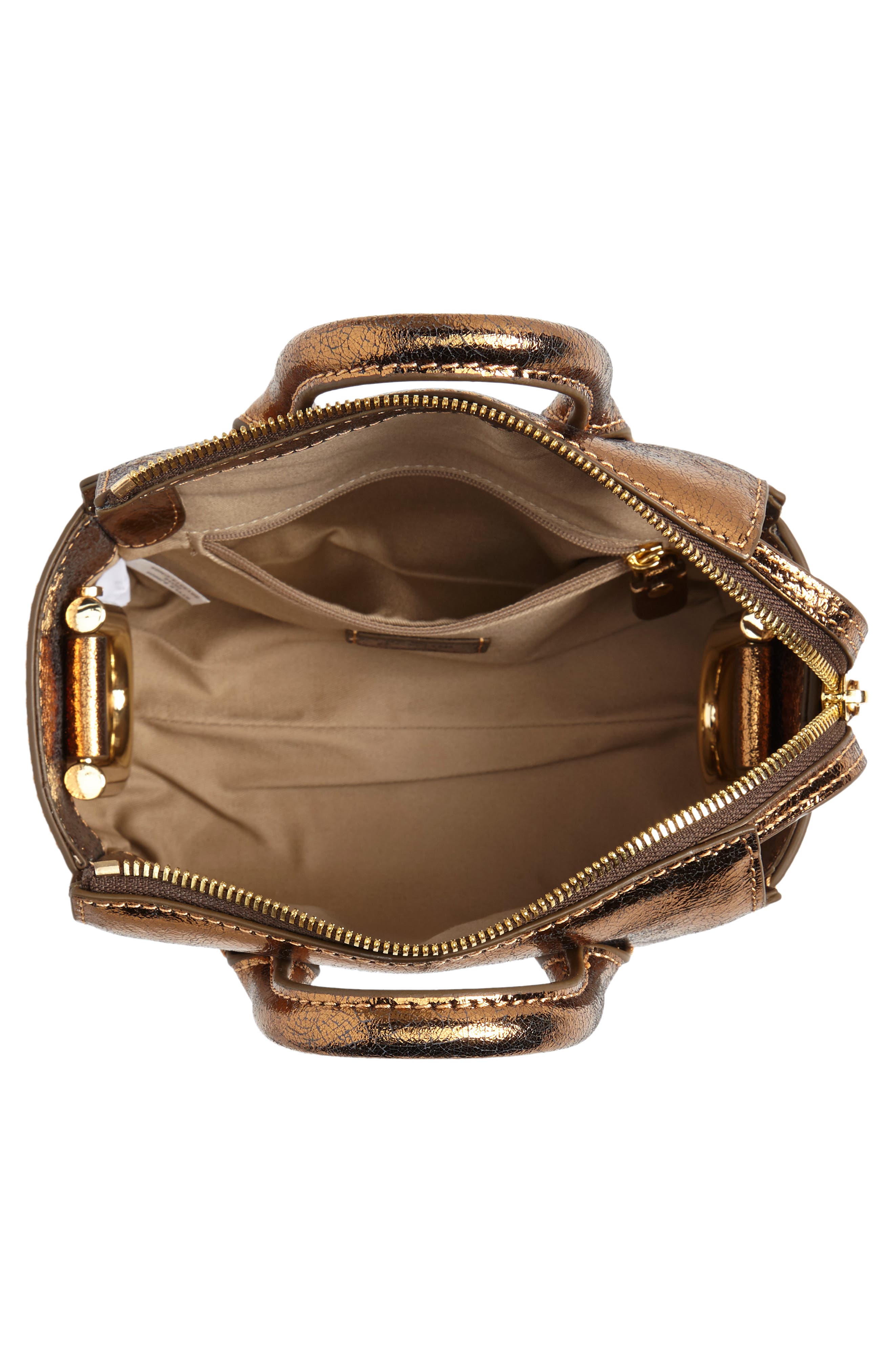 J.Crew Mini Metallic Leather Shoulder/Crossbody Satchel, Alternate, color, 