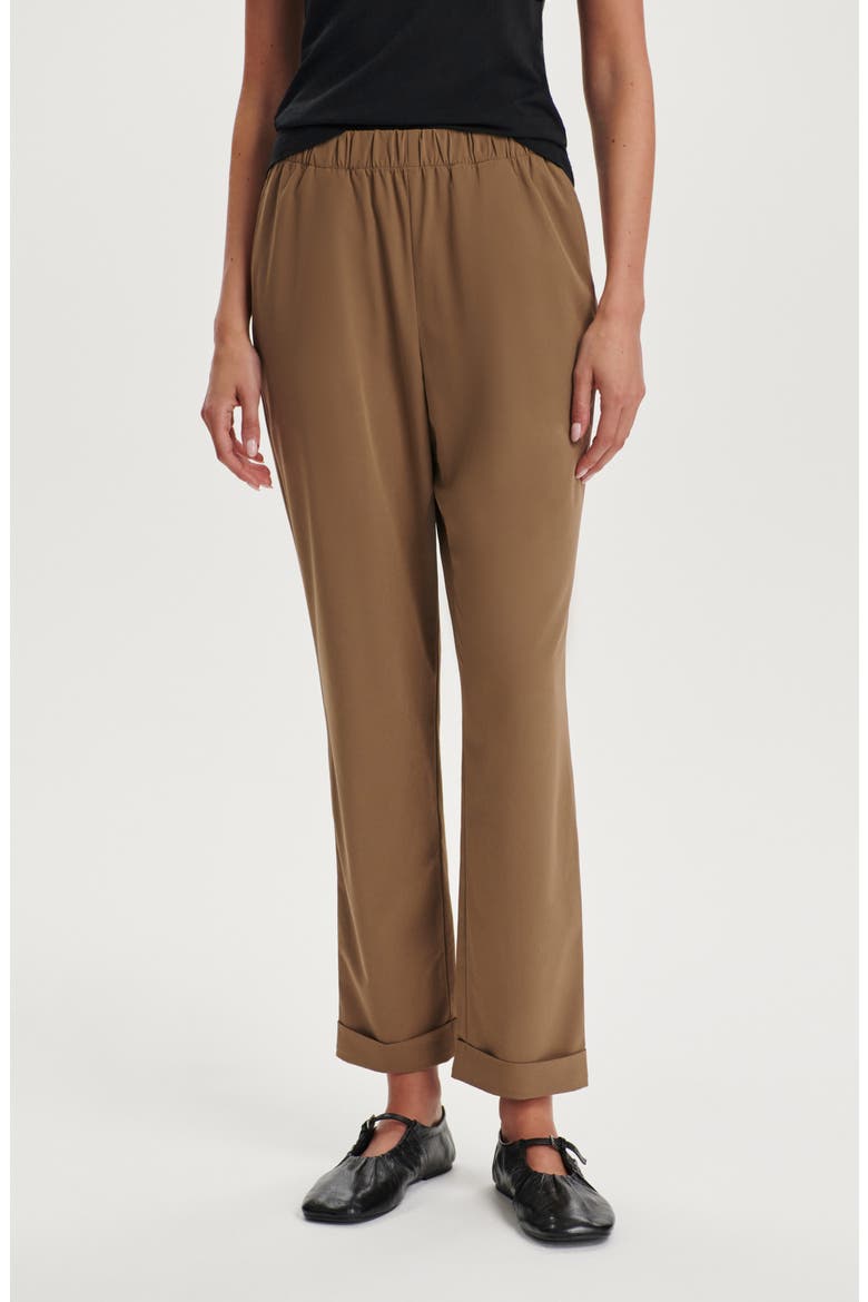 Alana Slim Tapered Crop Pants, Main, color, TAUPE STONE