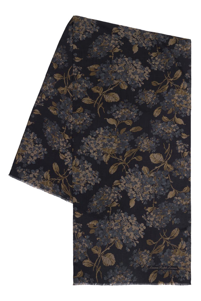 Floral Wool Oversized Wrap, Alternate, color, NAVY