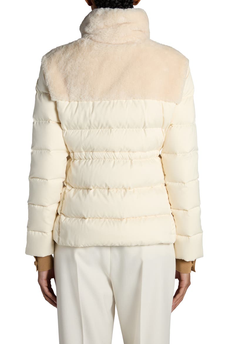 Oiron Down Puffer Jacket with Faux Fur Trim, Alternate, color, ALMOND MILK