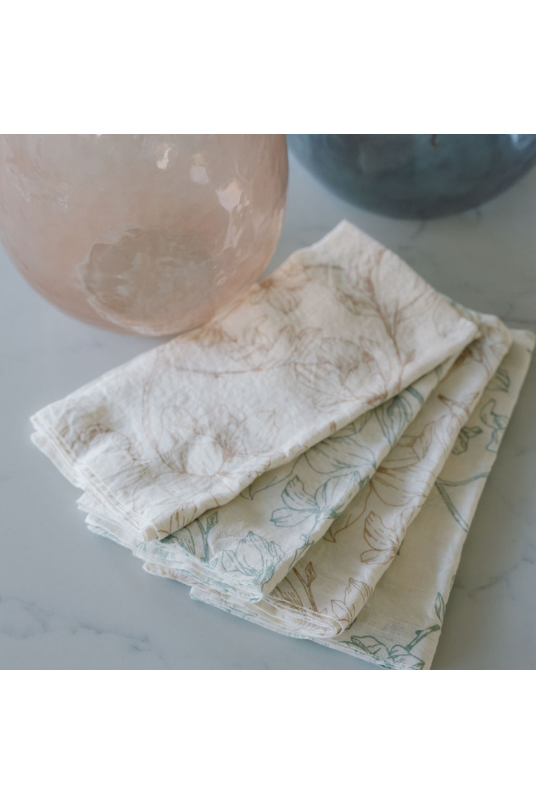 Grey and Green Lilies Napkins, Alternate, color, Grey and Green