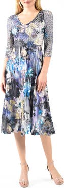 Komarov Charmuese Dress with Lace Sleeve