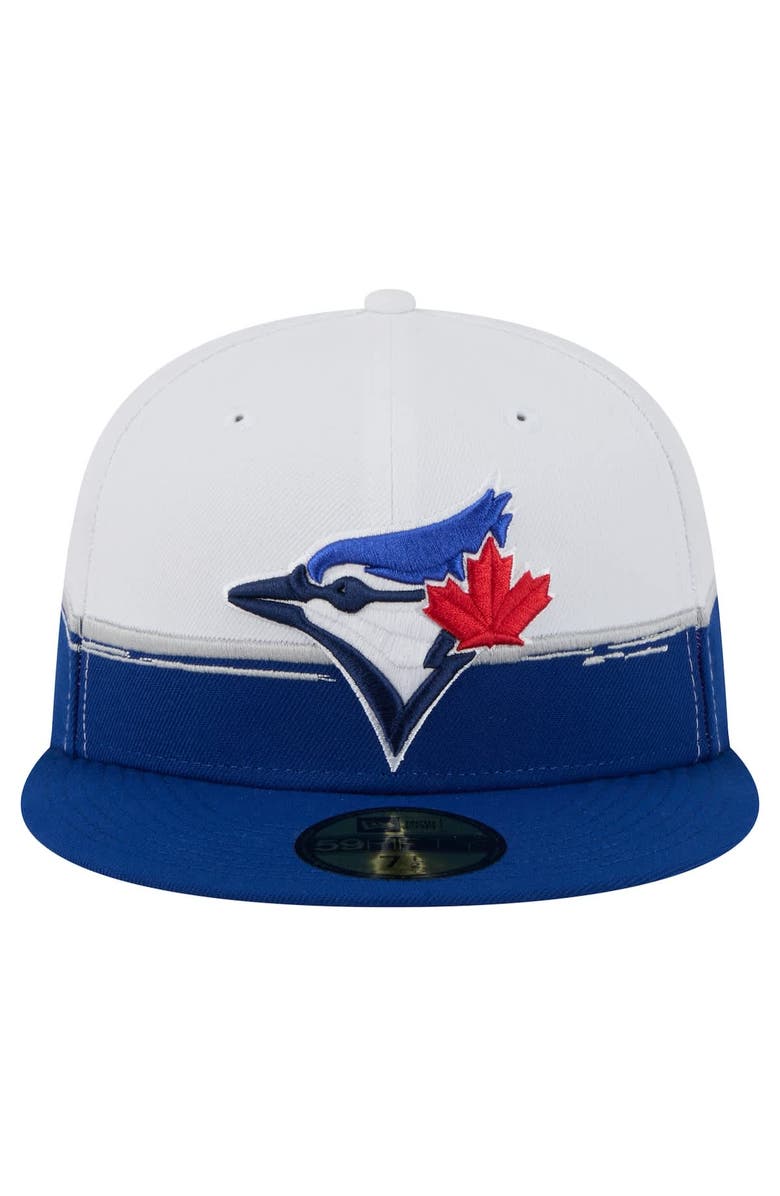 New Era Men's New Era  Blue/White Toronto Blue Jays Paint Stroke 59FIFTY Fitted Hat, Alternate, color, 