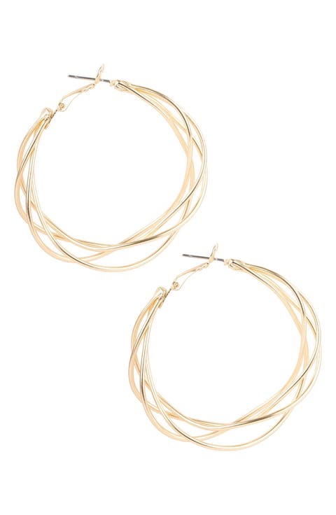 Multi Surface Intertwined Hoop Earrings