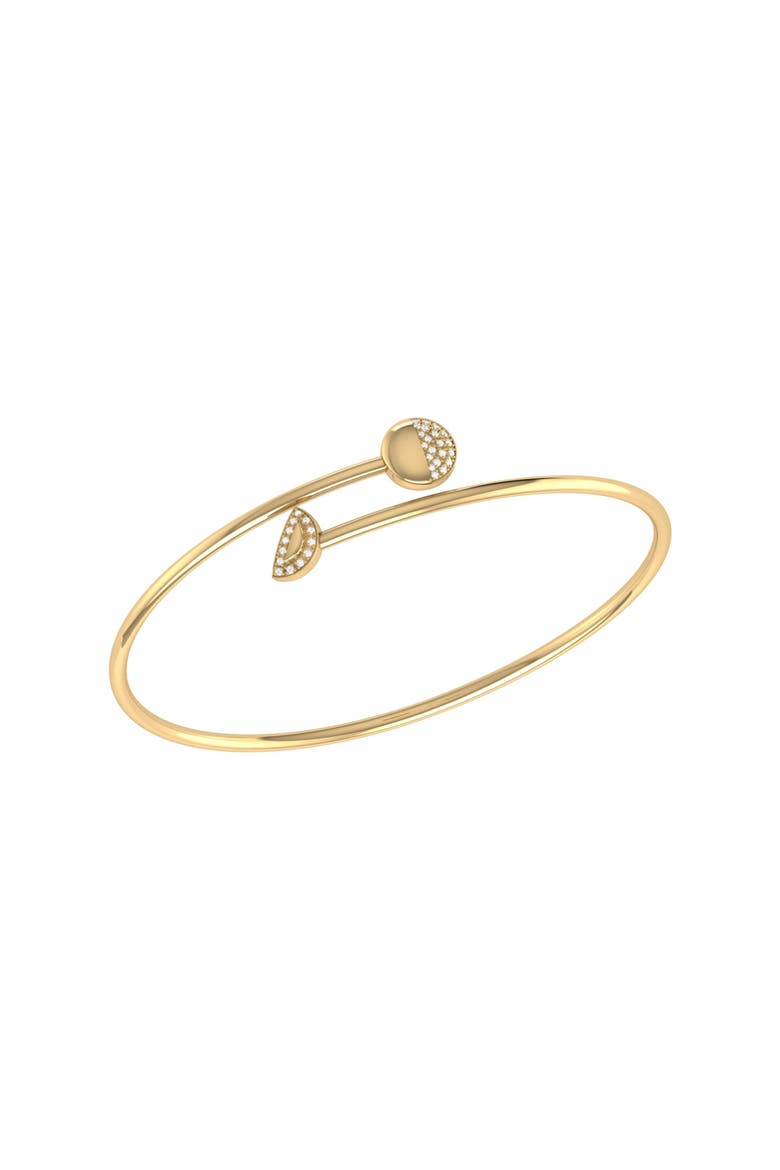 Moon Stages Sterling Silver Diamond Adjustable Bangle, Main, color, 14KT Gold Vermeil on Sterling