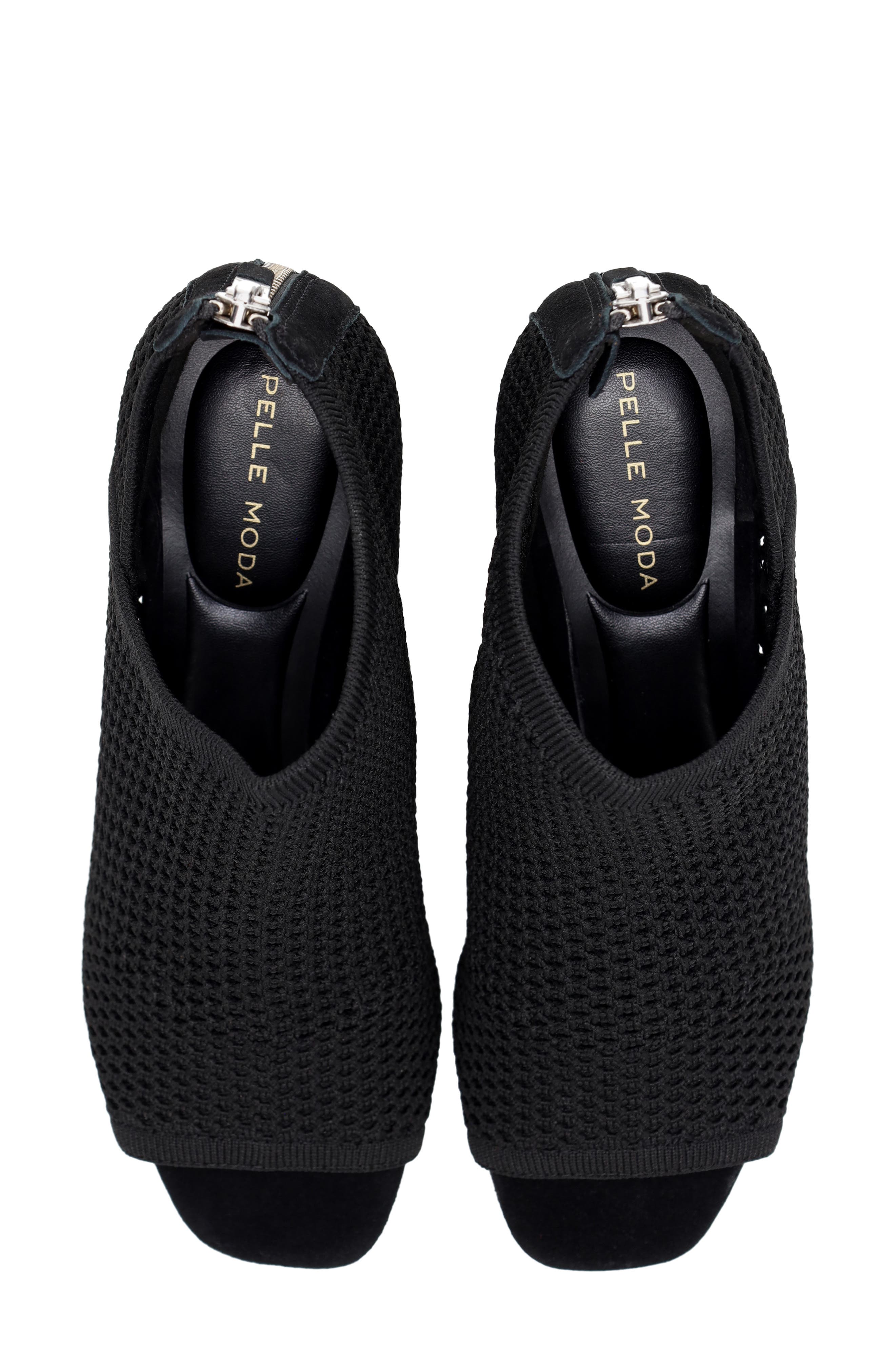 Aurel Open Toe Platform Bootie, Alternate, color, BLACK