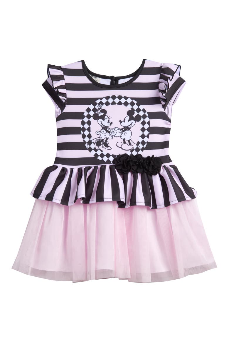 Mickey Mouse & Minnie Mouse Tutu Dress, Main, color, PINK/ BLACK