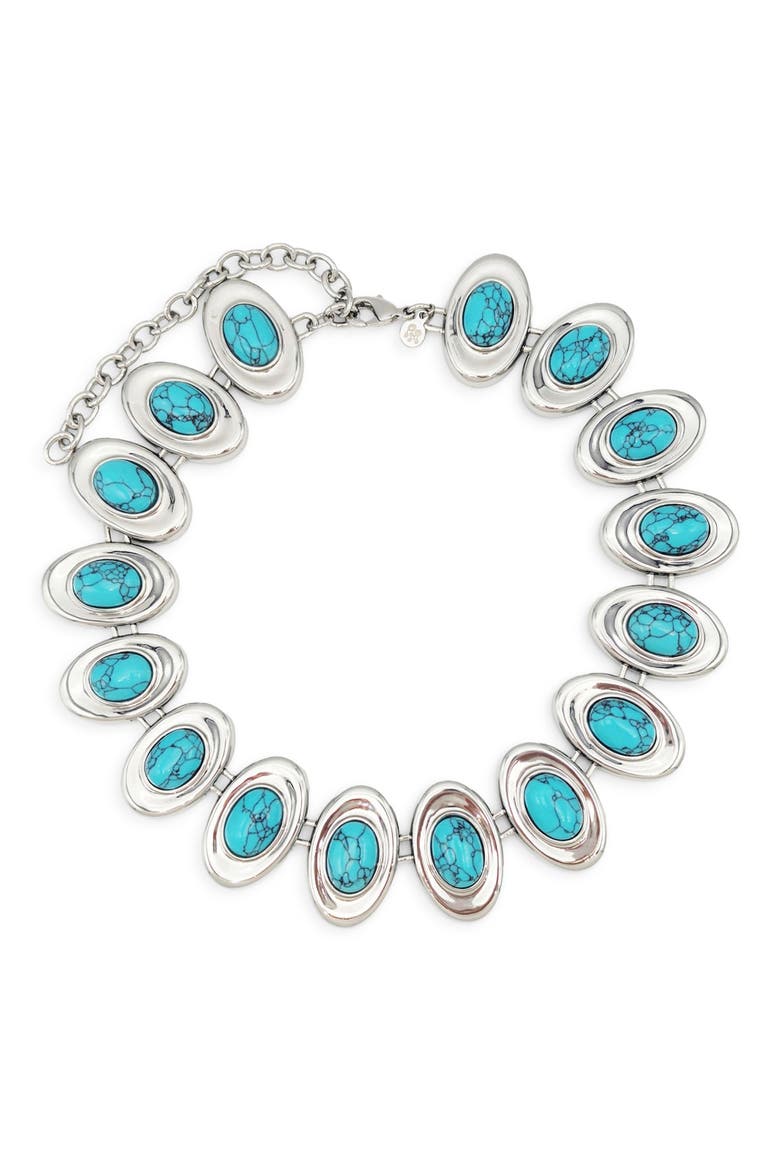Burke Necklace, Main, color, SILVER/ TURQUOISE