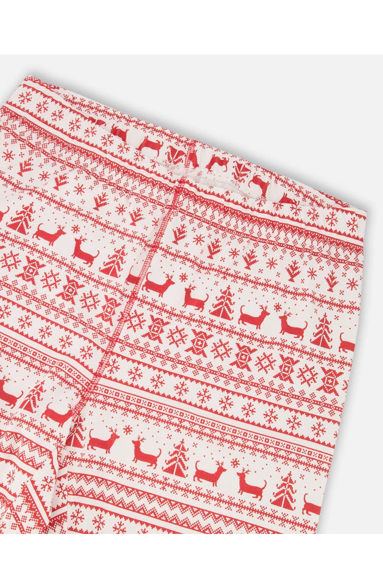 Deux par Deux Adult Men Organic Cotton Two-Piece Pajama Set, Alternate, color, Red And White Fairisle