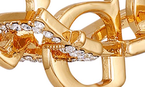 Guess Pavé Crystal 'g' Hoop Earrings In Gold