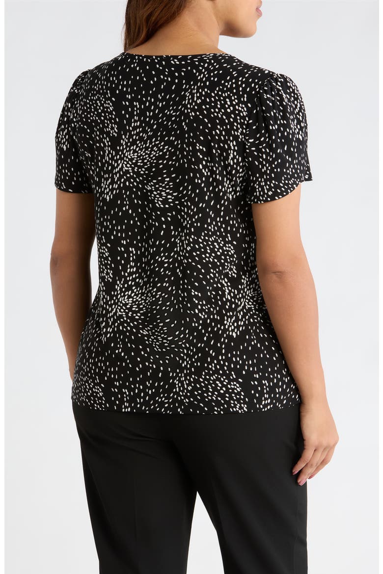 Swirling Dot Print Tulip Sleeve Top, Alternate, color, ANNE BLACK/ WHITE DOVE