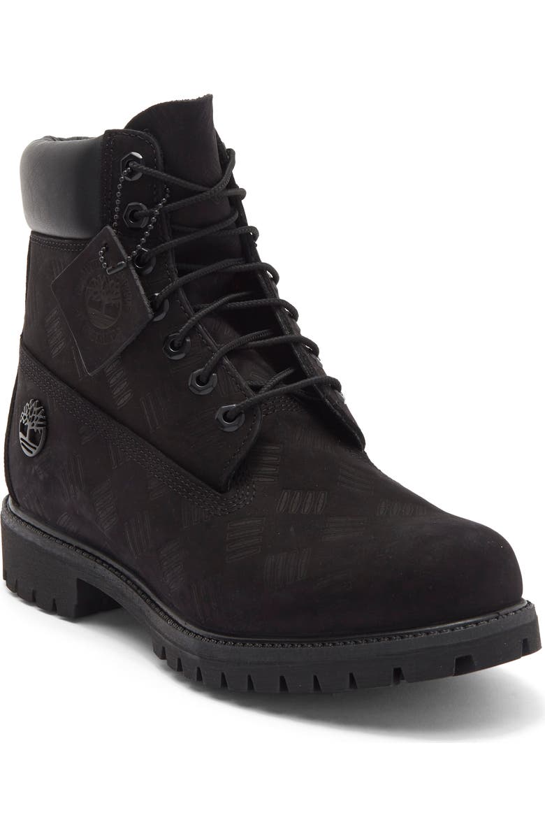 Timberland Premium 6-Inch Waterproof Patent Boot, Main, color, Black Nubuck Emboss