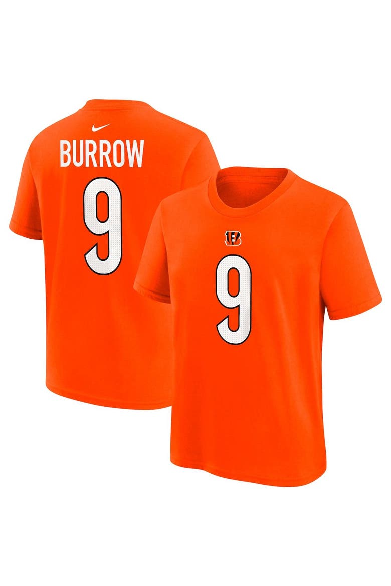 Youth Nike Joe Burrow Black Cincinnati Bengals Player Name & Number T-Shirt, Alternate, color, Orange