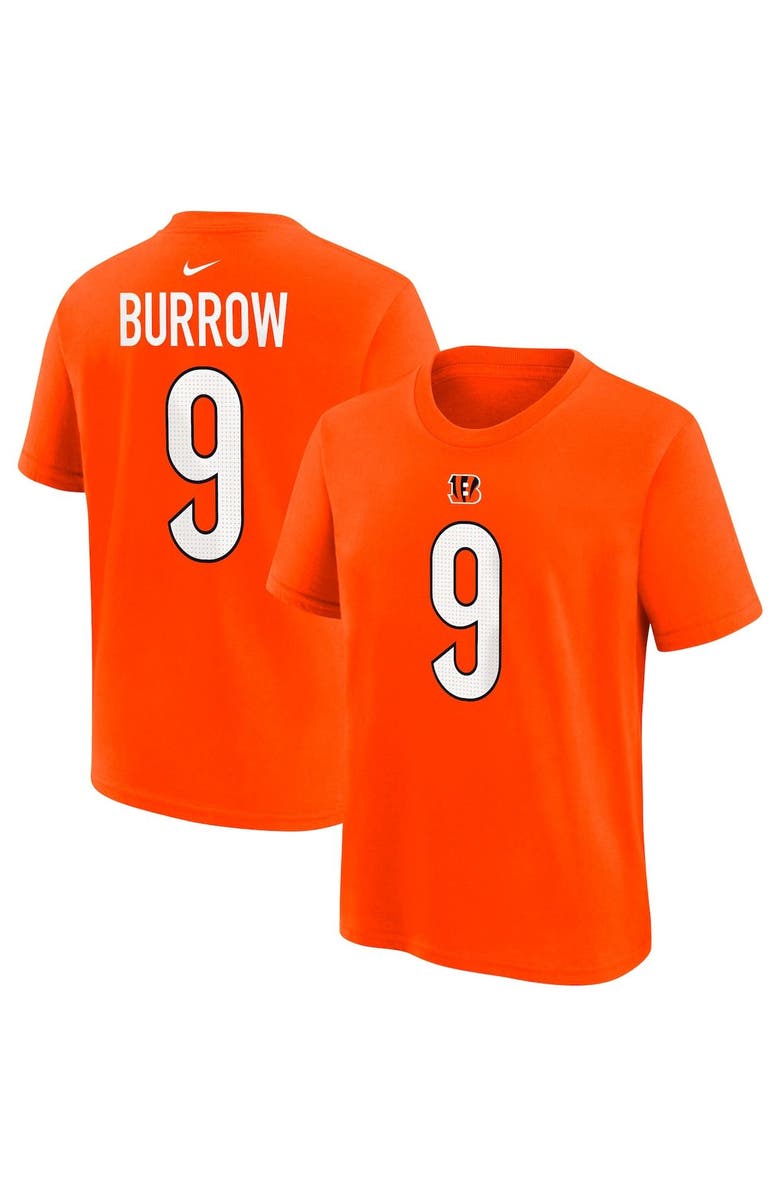 Nike Youth Nike Joe Burrow Black Cincinnati Bengals Player Name & Number T-Shirt, Alternate, color, Orange