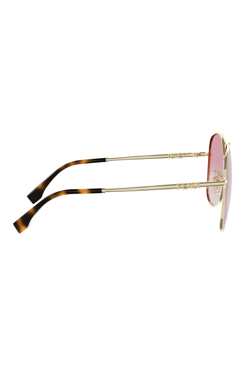 Fendigraphy 61mm Gradient Pilot Sunglasses, Alternate, color, SHINY ENDURA GOLD / GRADIENT