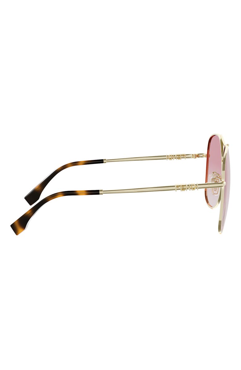 Fendi graphy 61mm Gradient Pilot Sunglasses, Alternate, color, Shiny Endura Gold / Gradient