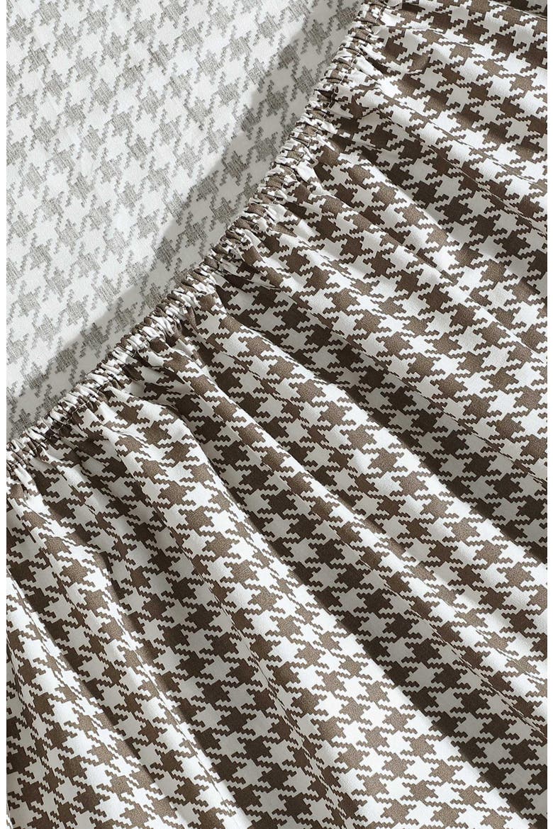 Harrison Houndstooth Cotton Percale Sheet Set, Alternate, color, OLIVE MULTI