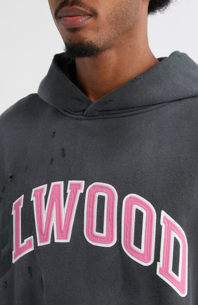 Elwood Fireside Distressed Logo Hoodie, Alternate, color, 