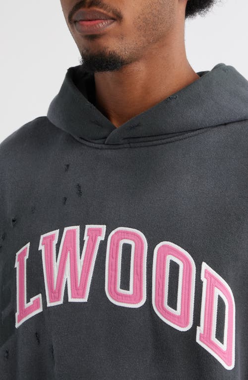 Elwood Fireside Distressed Logo Hoodie In Black