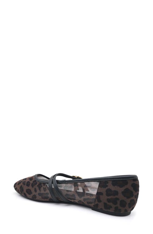 Kenneth Cole Mackenzie Mary Jane Flat In Leopard Mesh