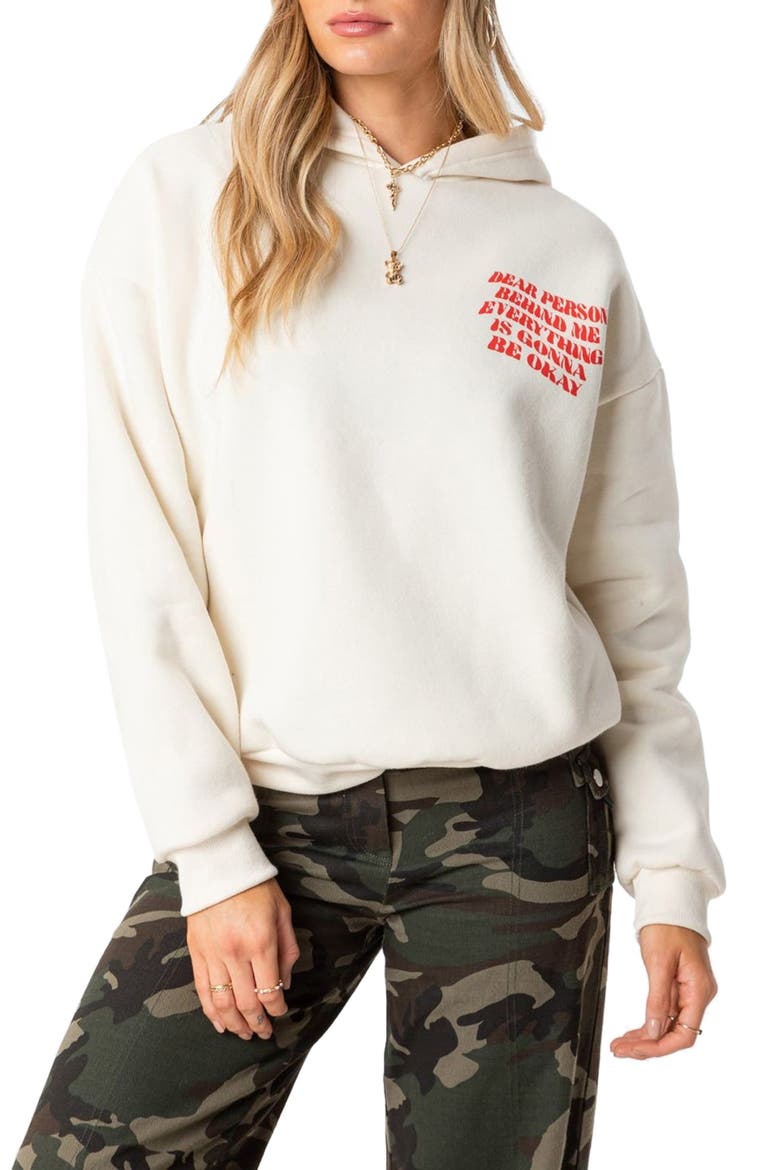 Everything's OK Hoodie, Main, color, CREAM