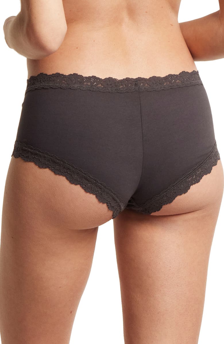 Hanky Panky Stretch Supima<sup>®</sup> Cotton Boyshorts, Alternate, color, 