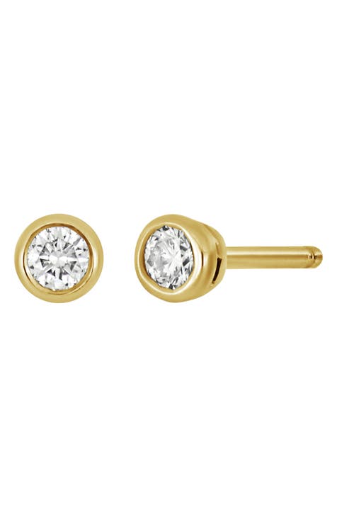 14K Gold Bezel Diamond Stud Earrings - 0.10 ctw. (Nordstrom Exclusive)