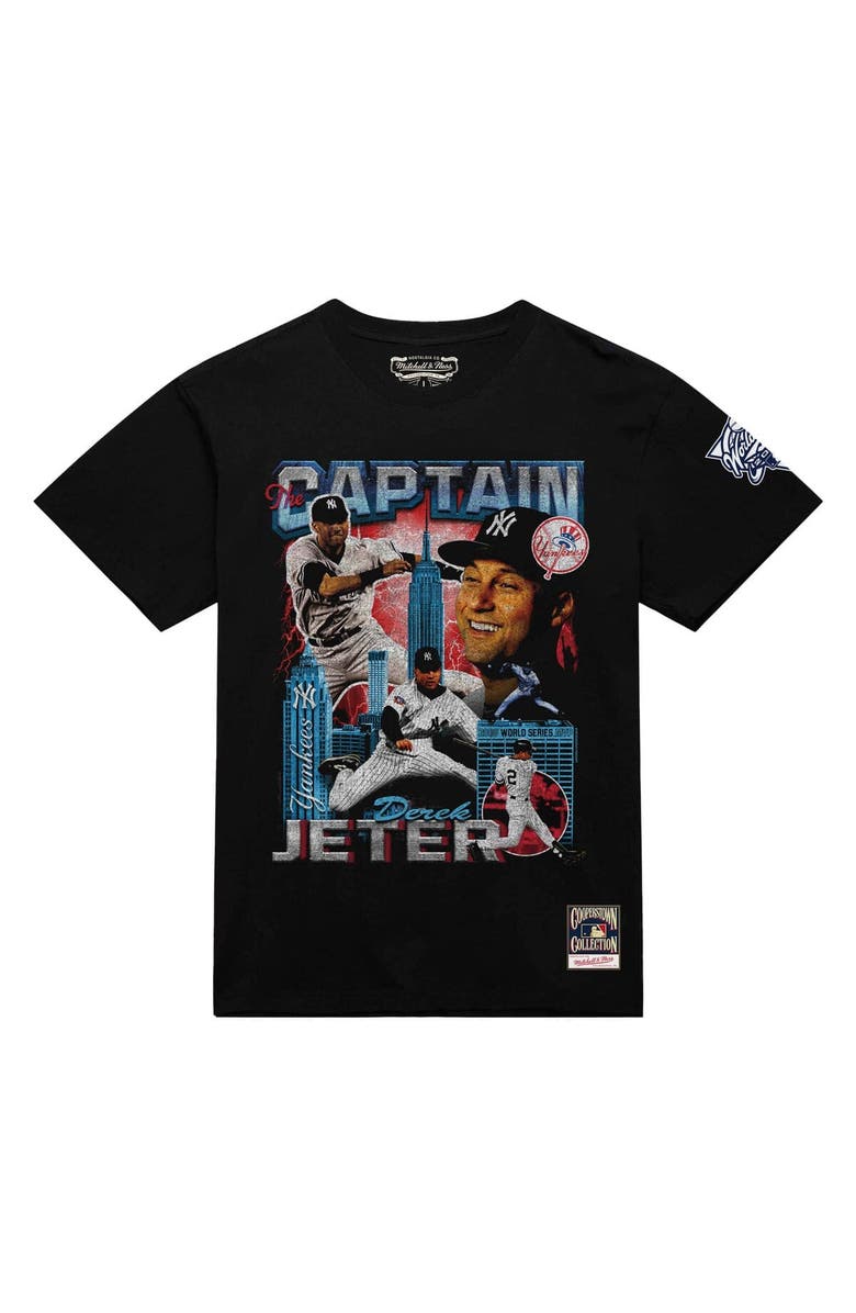 Mitchell 
Ness Men
s Derek Jeter Black New York Yankees 2000 World Series MVP Collage T-Shirt, Alternate, color, 