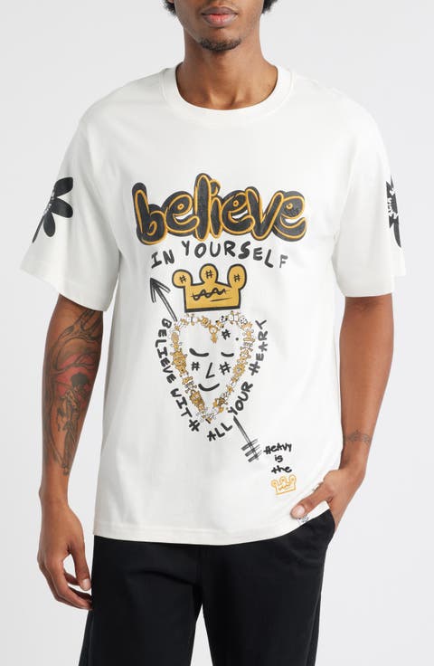 Believe in You Embroidered Graphic T-Shirt