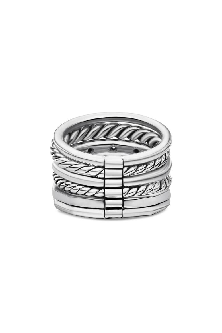 Stax Wide Diamond Ring, Alternate, color, SILVER