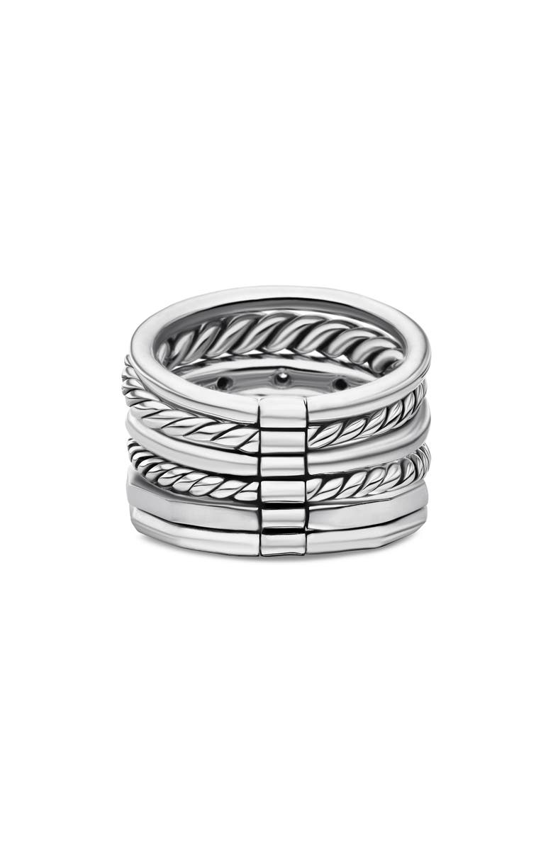 David Yurman Stax Wide Diamond Ring, Alternate, color,