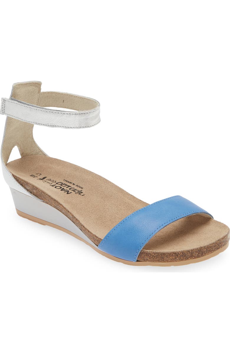Naot 'Pixie' Sandal, Main, color, Sapphire Blue/ Silver/ White
