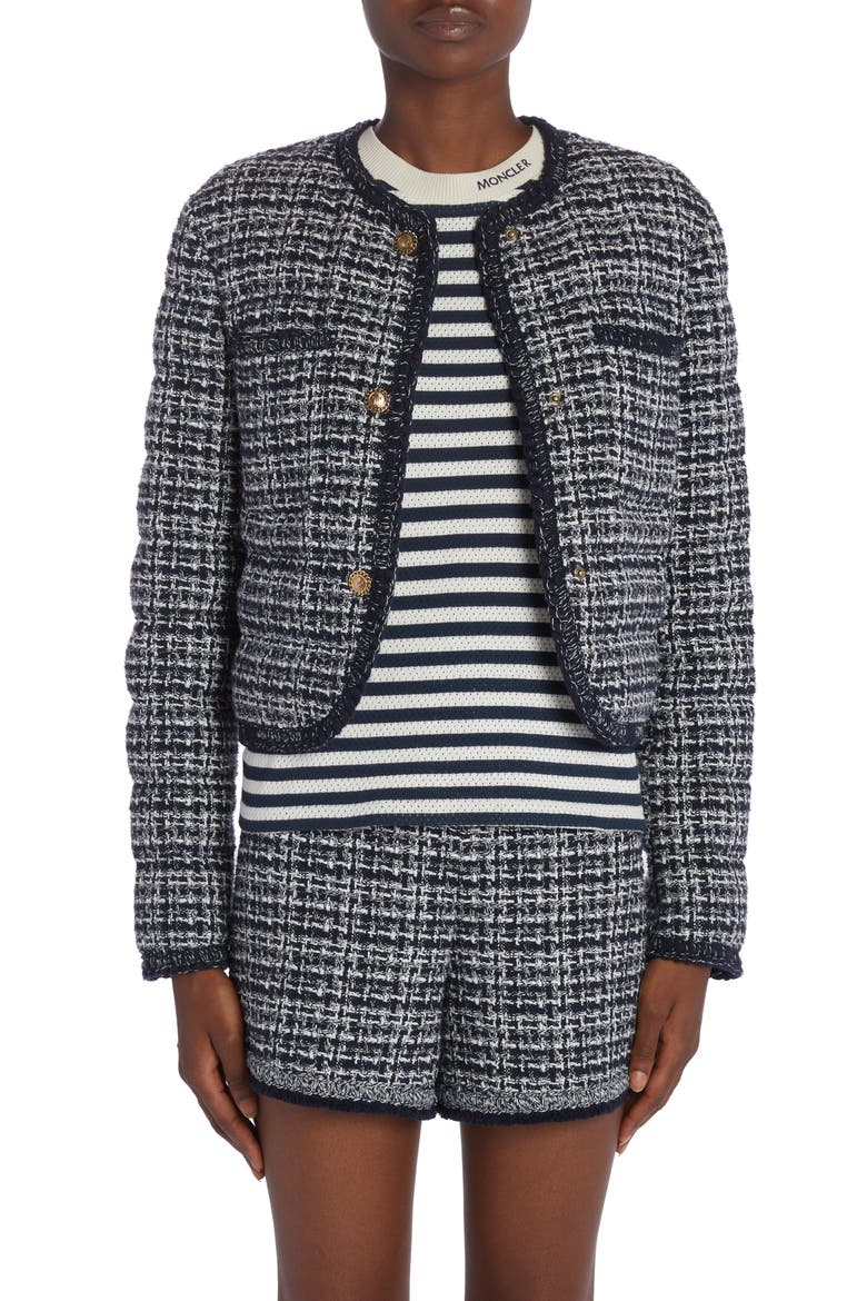 Eliadi Tweed Crop Jacket, Main, color, BLUE