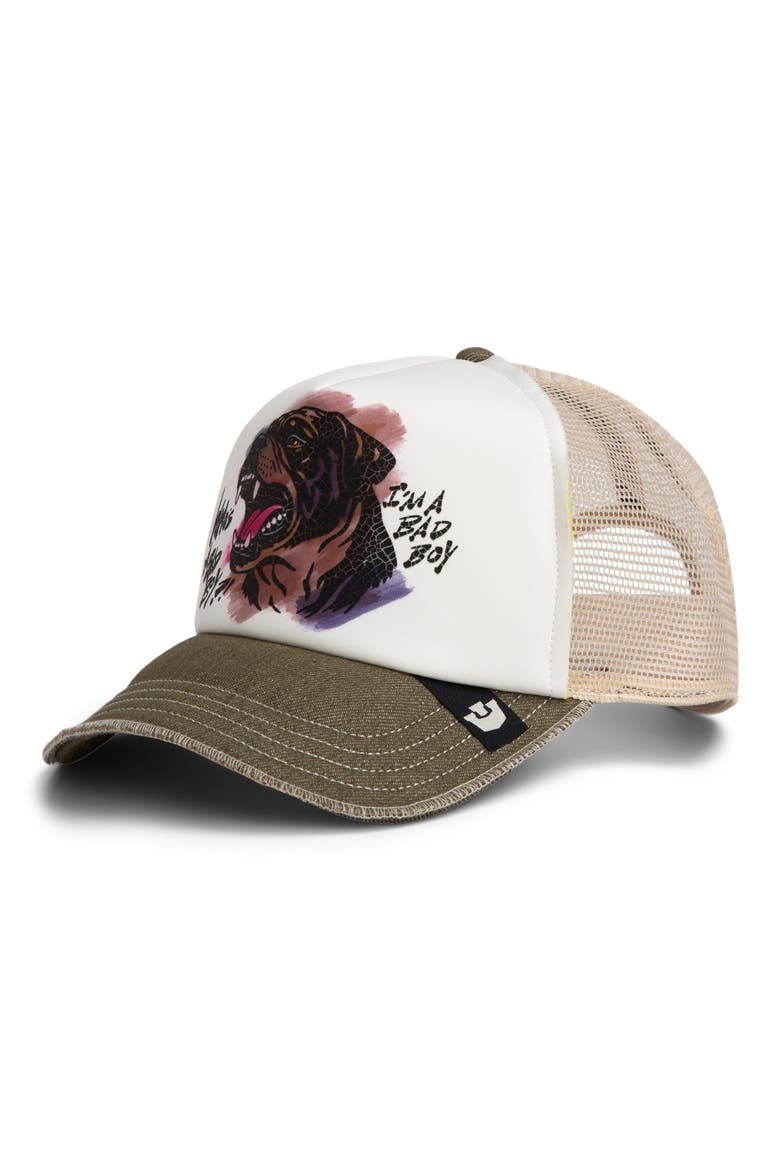 Bad Boy Disruption Snapback Trucker Hat, Main, color, BISCUIT